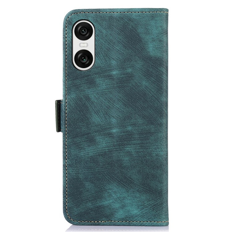 ABEEL For 	Sony Xperia 10 VI Case Retro Magnetic Flip Shock Absorbing Phone Leather Cover - Green