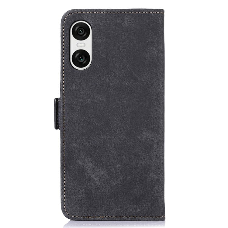 ABEEL For 	Sony Xperia 10 VI Case Retro Magnetic Flip Shock Absorbing Phone Leather Cover - Black