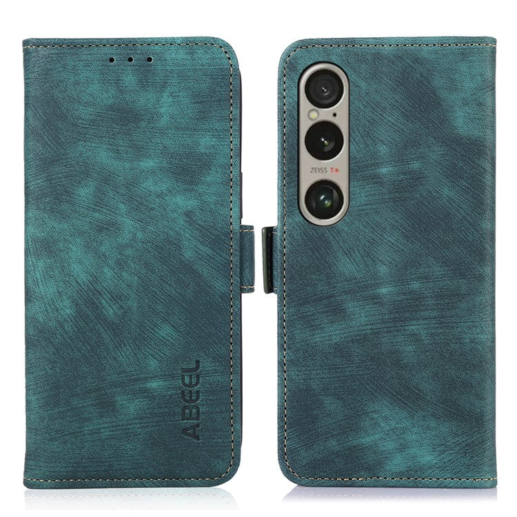 ABEEL For Sony Xperia 1 VI Case Retro Phone Leather Cover with Wallet Stand - Green