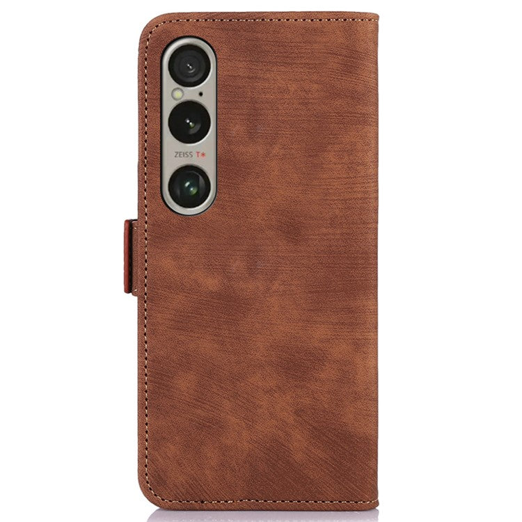 ABEEL For Sony Xperia 1 VI Case Retro Phone Leather Cover with Wallet Stand - Brown