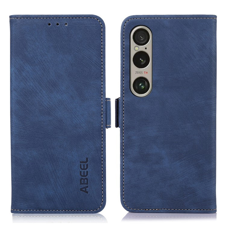 ABEEL For Sony Xperia 1 VI Case Retro Phone Leather Cover with Wallet Stand - Blue