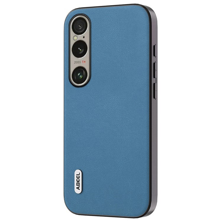 ABEEL For Sony Xperia 1 VI Anti-Fall Phone Case Textured Leather Coated PC+TPU Cover - Sky Blue