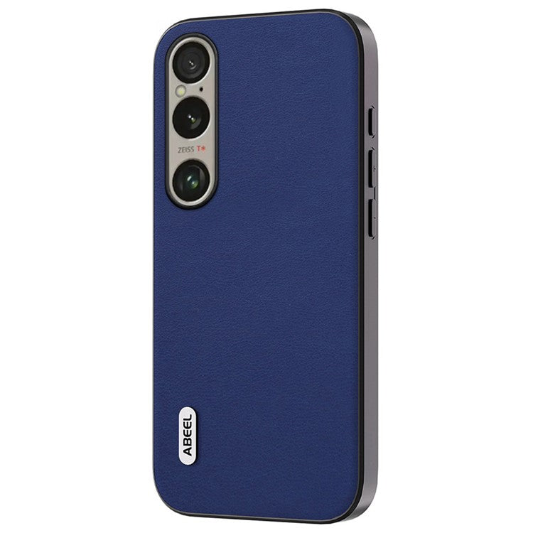 ABEEL For Sony Xperia 1 VI Anti-fall Phone Case Textured Leather Coated PC+TPU Cover - Dark Blue