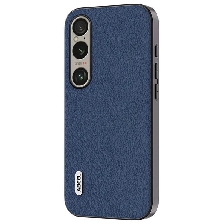 ABEEL For Sony Xperia 1 VI Litchi Textured Anti-Scratch Cowhide Leather Coated TPU+PC Phone Cover - Blue