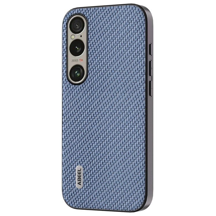 ABEEL For Sony Xperia 1 VI Carbon Fiber Texture Case Leather Coated PC+TPU Phone Cover - Baby Blue