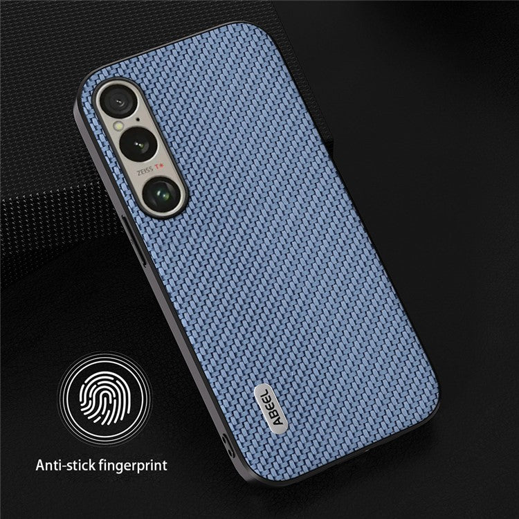 ABEEL For Sony Xperia 1 VI Carbon Fiber Texture Case Leather Coated PC+TPU Phone Cover - Baby Blue