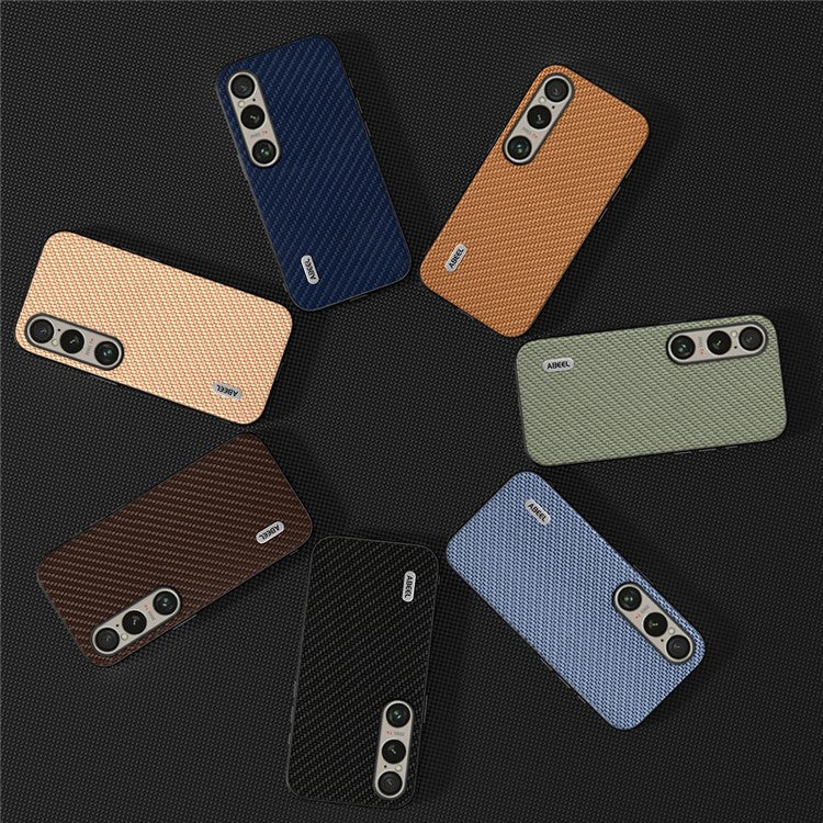 ABEEL For Sony Xperia 1 VI Carbon Fiber Texture Case Leather Coated PC+TPU Phone Cover - Baby Blue