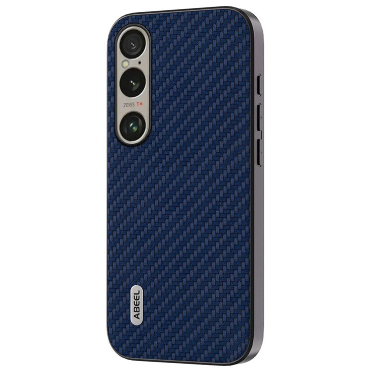 ABEEL For Sony Xperia 1 VI Carbon Fiber Texture Case Leather Coated PC+TPU Phone Cover - Blue