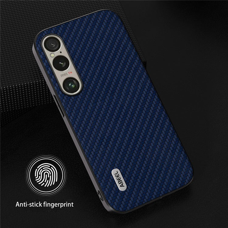 ABEEL For Sony Xperia 1 VI Carbon Fiber Texture Case Leather Coated PC+TPU Phone Cover - Blue