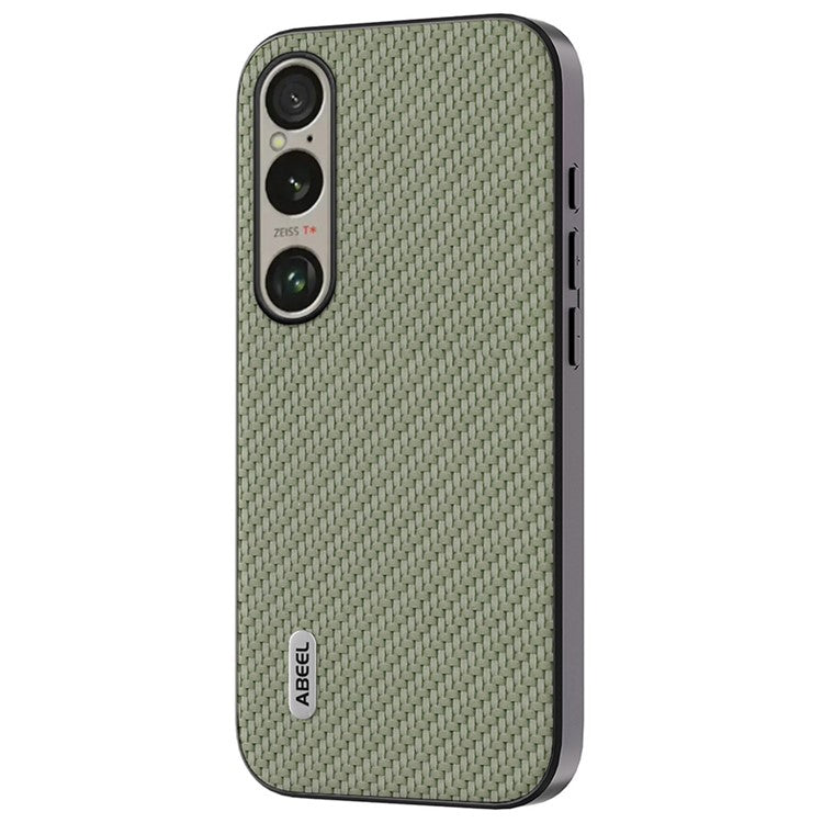 ABEEL For Sony Xperia 1 VI Carbon Fiber Texture Case Leather Coated PC+TPU Phone Cover - Green