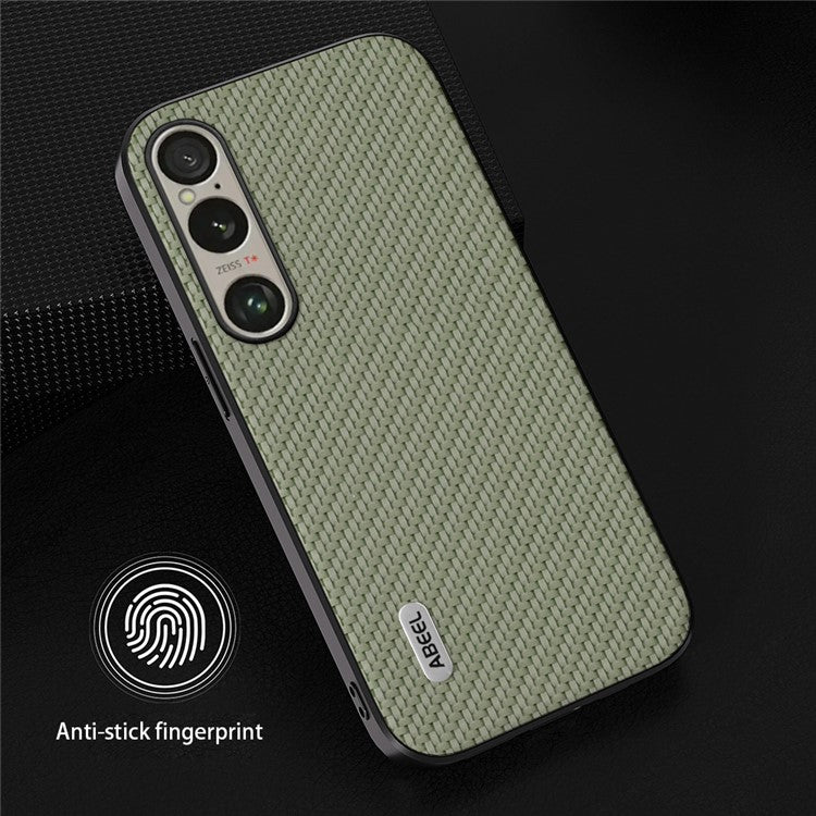 ABEEL For Sony Xperia 1 VI Carbon Fiber Texture Case Leather Coated PC+TPU Phone Cover - Green