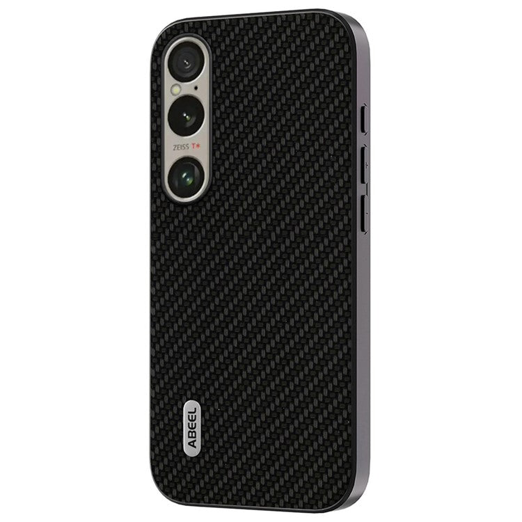 ABEEL For Sony Xperia 1 VI Carbon Fiber Texture Case Leather Coated PC+TPU Phone Cover - Black