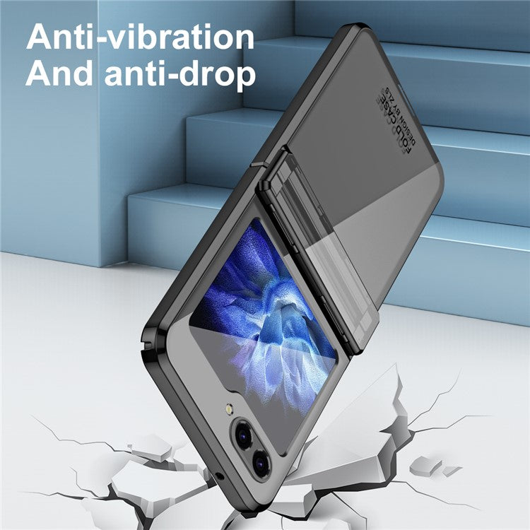 For Samsung Galaxy Z Flip6 5G Case Electroplating Hard PC Folding Phone Cover - Black