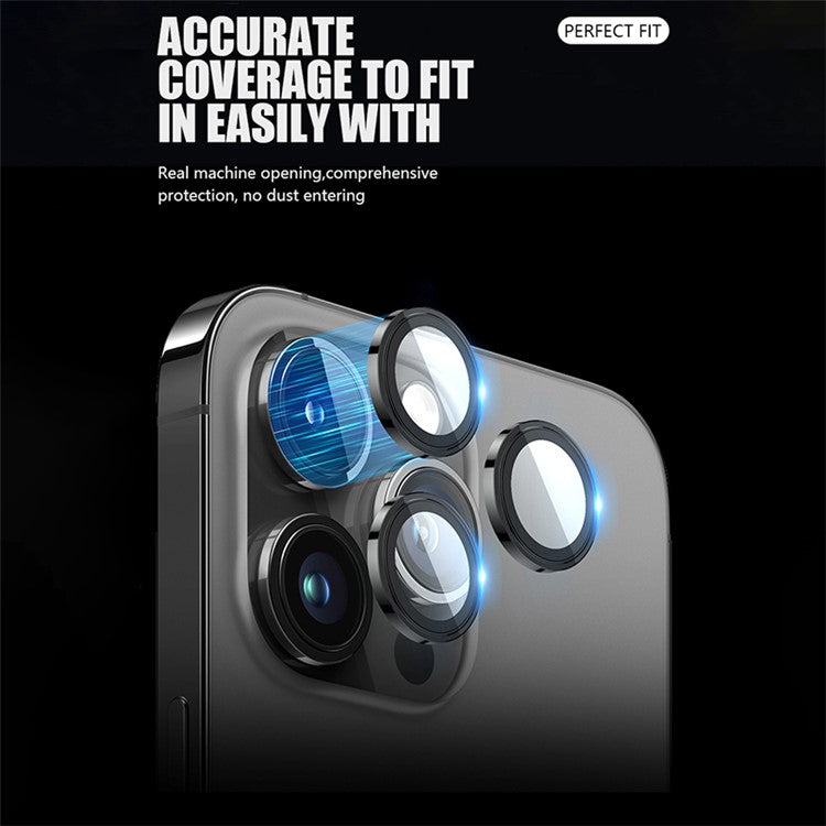 X-LEVEL AR-Spotlight Series For iPhone 14 Pro / 14 Pro Max Camera Lens Film Tempered Glass Lens Protector - Black