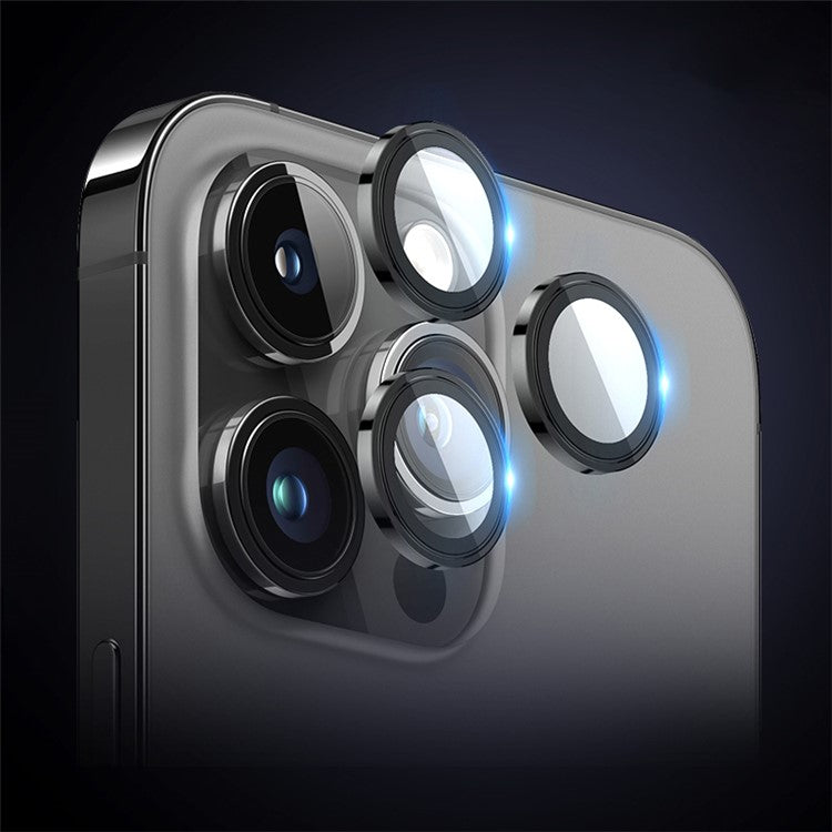 X-LEVEL AR-Spotlight Series For iPhone 13 Pro / 13 Pro Max Tempered Glass Lens Protector Camera Lens Film - Black