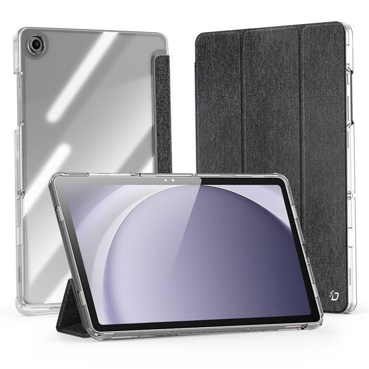 DUX DUCIS Unid Series For Samsung Galaxy Tab A9+ Case Auto Wake / Sleep TPU+PC+Leather Clear Tablet Cover - Black