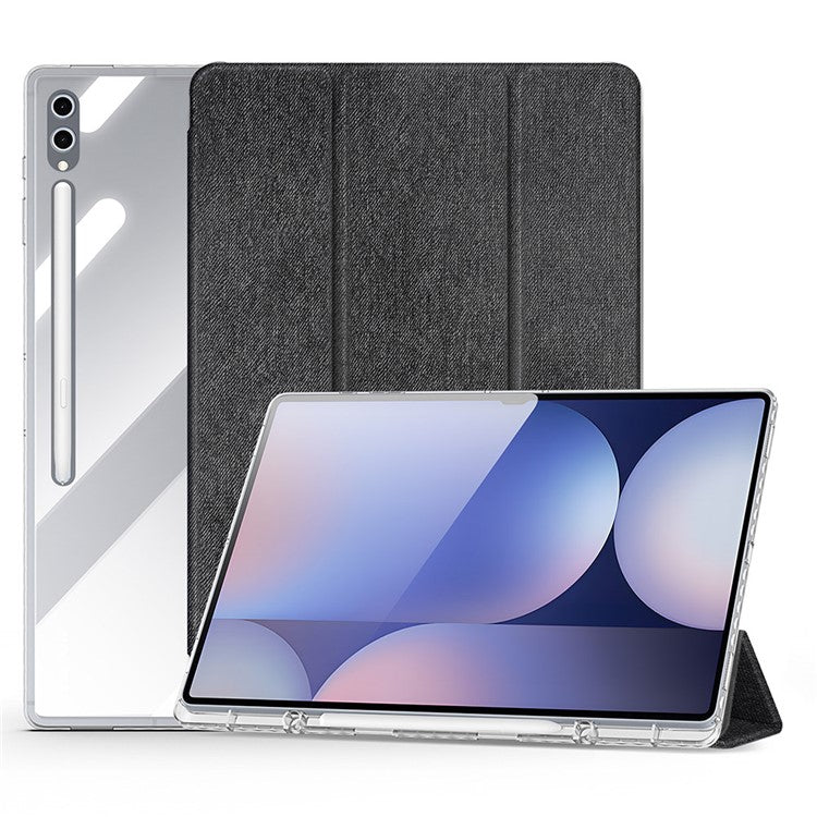 DUX DUCIS Unid Series For Samsung Galaxy Tab S10 Ultra / S9 Ultra / S8 Ultra Case TPU+PC+Leather Clear Tablet Cover - Black