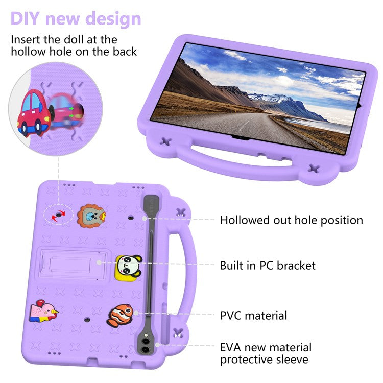 For Samsung Galaxy Tab S10+ / S9+ / S9 FE+ Case Kids EVA Tablet Cover - Purple