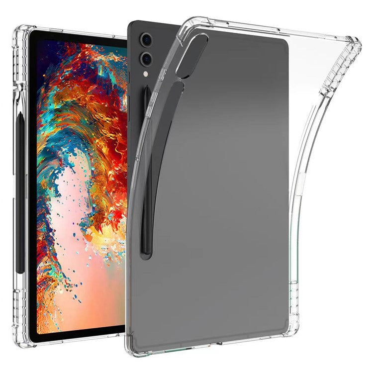 For Samsung Galaxy Tab S10+ Case Reinforced Four Corner Anti-Drop Clear TPU Tablet Cover with Pen Slot