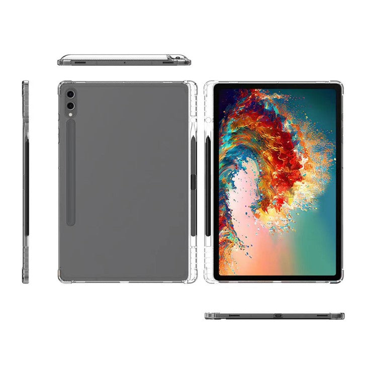 For Samsung Galaxy Tab S10+ Case Reinforced Four Corner Anti-Drop Clear TPU Tablet Cover with Pen Slot