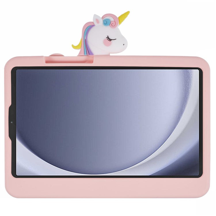 For Samsung Galaxy Tab A9 Silicone Case Kickstand Cute Horse Tablet Cover