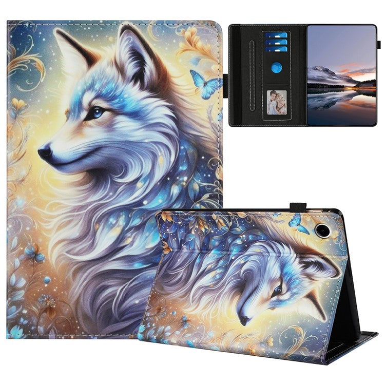 Tablet Case For Huawei Enjoy Tablet 2 / MatePad T 10 / T 10S / Honor Pad 6 Pattern Leather Cover with Card Holder - Flower Fox