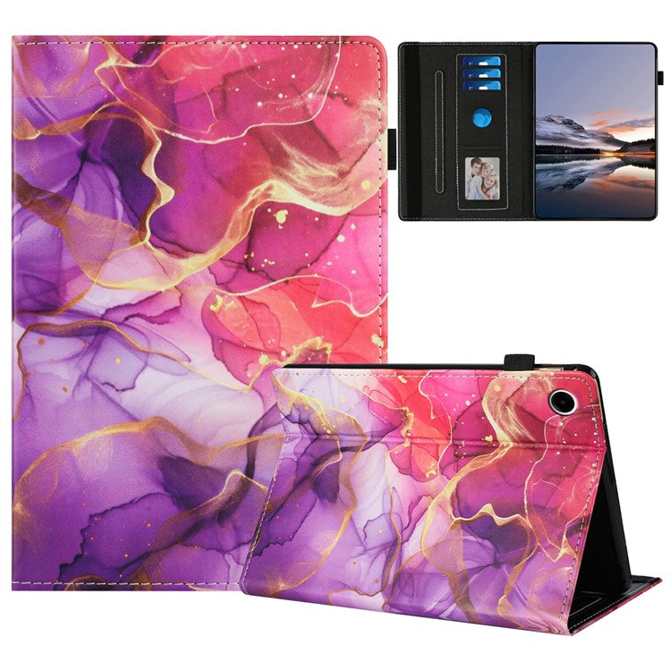 Tablet Case For Huawei Enjoy Tablet 2 / MatePad T 10 / T 10S / Honor Pad 6 Pattern Leather Cover with Card Holder - Pink Gold Marble