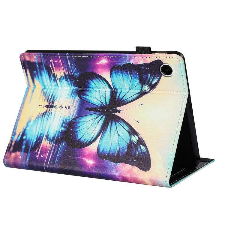 Tablet Case For Huawei Enjoy Tablet 2 / MatePad T 10 / T 10S / Honor Pad 6 Pattern Leather Cover with Card Holder - Butterfly Reflection