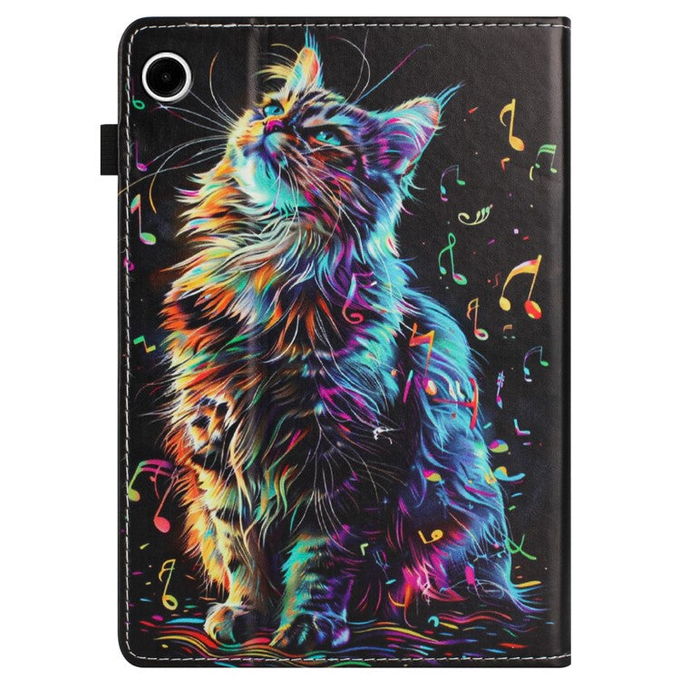 Tablet Case For Huawei Enjoy Tablet 2 / MatePad T 10 / T 10S / Honor Pad 6 Pattern Leather Cover with Card Holder - Musical Note Cat