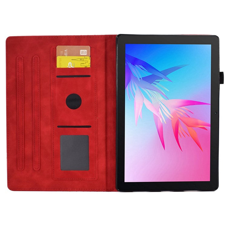 For Huawei Enjoy Tablet 2 10.1 / MatePad T 10 9.7 inch / T 10S 10.1 inch  /  Honor Pad 6 10.1-inch / Pad X6 9.7 inch Shockproof Stand Case Anti-Fall Tablet Cover with Card Slots / Auto Wake / Sleep - Red