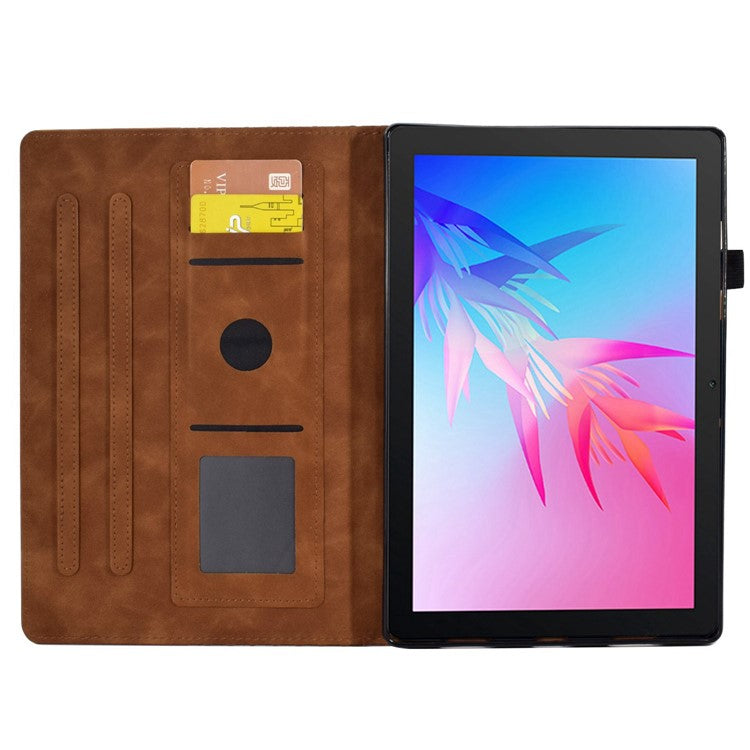 For Huawei Enjoy Tablet 2 10.1 / MatePad T 10 9.7 inch / T 10S 10.1 inch  /  Honor Pad 6 10.1-inch / Pad X6 9.7 inch Shockproof Stand Case Anti-Fall Tablet Cover with Card Slots / Auto Wake / Sleep - Brown