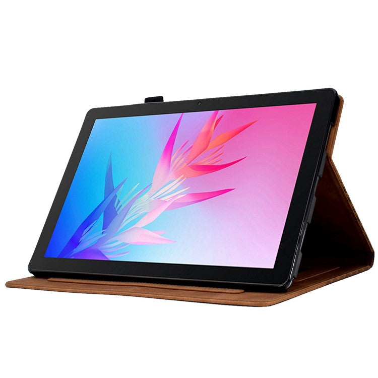 For Huawei Enjoy Tablet 2 10.1 / MatePad T 10 9.7 inch / T 10S 10.1 inch  /  Honor Pad 6 10.1-inch / Pad X6 9.7 inch Shockproof Stand Case Anti-Fall Tablet Cover with Card Slots / Auto Wake / Sleep - Brown