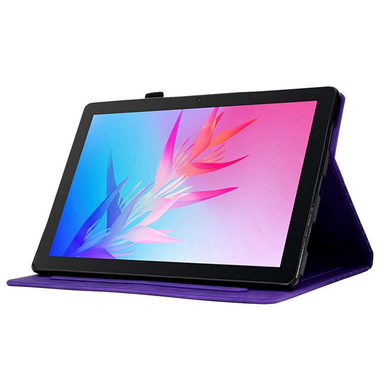 For Huawei Enjoy Tablet 2 10.1 / MatePad T 10 9.7 inch / T 10S 10.1 inch  /  Honor Pad 6 10.1-inch / Pad X6 9.7 inch Shockproof Stand Case Anti-Fall Tablet Cover with Card Slots / Auto Wake / Sleep - Purple