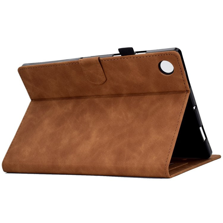 For Huawei Enjoy Tablet 2  /  MatePad T 10 9.7 inch  /  T 10S 10.1 inch  /  Honor Pad 6 10.1-inch  /  Pad X6 9.7 inch Tablet Case Pattern Imprinted PU Leather Card Slots Stand Cover - Brown