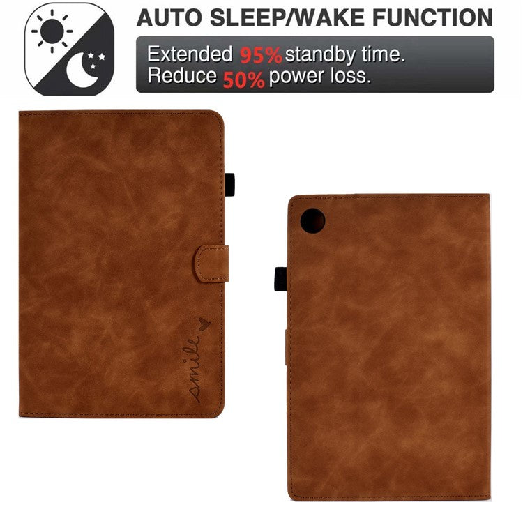 For Huawei Enjoy Tablet 2  /  MatePad T 10 9.7 inch  /  T 10S 10.1 inch  /  Honor Pad 6 10.1-inch  /  Pad X6 9.7 inch Tablet Case Pattern Imprinted PU Leather Card Slots Stand Cover - Brown