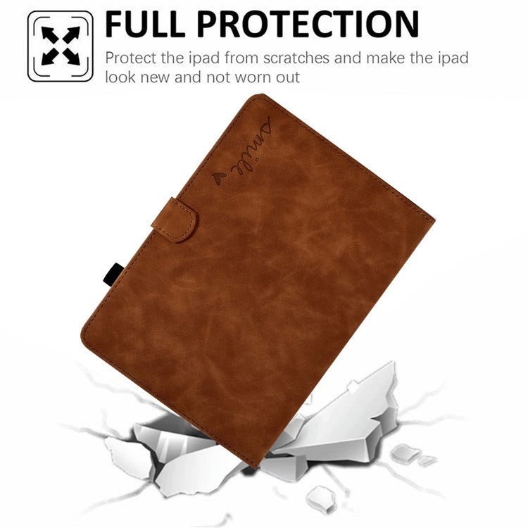 For Huawei Enjoy Tablet 2  /  MatePad T 10 9.7 inch  /  T 10S 10.1 inch  /  Honor Pad 6 10.1-inch  /  Pad X6 9.7 inch Tablet Case Pattern Imprinted PU Leather Card Slots Stand Cover - Brown