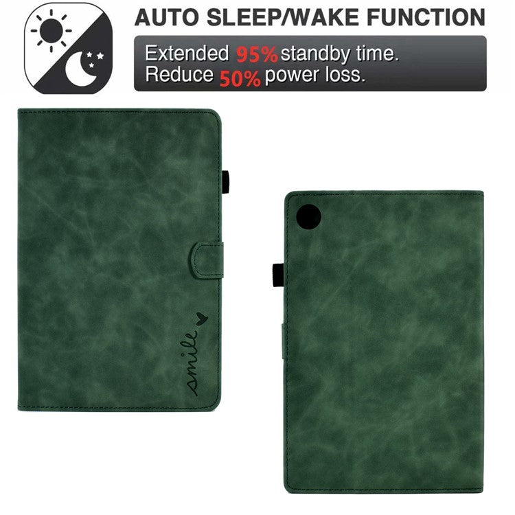 For Huawei Enjoy Tablet 2  /  MatePad T 10 9.7 inch  /  T 10S 10.1 inch  /  Honor Pad 6 10.1-inch  /  Pad X6 9.7 inch Tablet Case Pattern Imprinted PU Leather Card Slots Stand Cover - Green