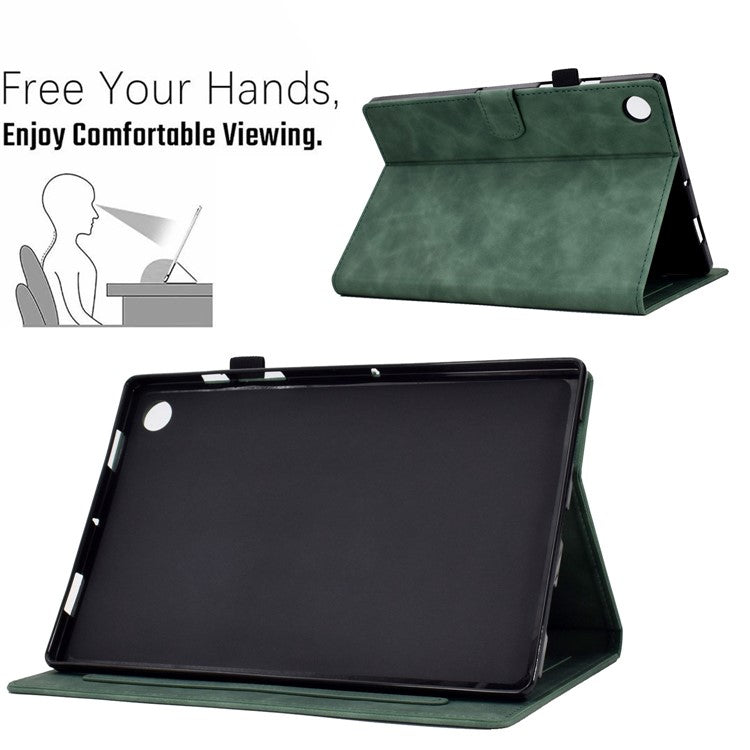 For Huawei Enjoy Tablet 2  /  MatePad T 10 9.7 inch  /  T 10S 10.1 inch  /  Honor Pad 6 10.1-inch  /  Pad X6 9.7 inch Tablet Case Pattern Imprinted PU Leather Card Slots Stand Cover - Green