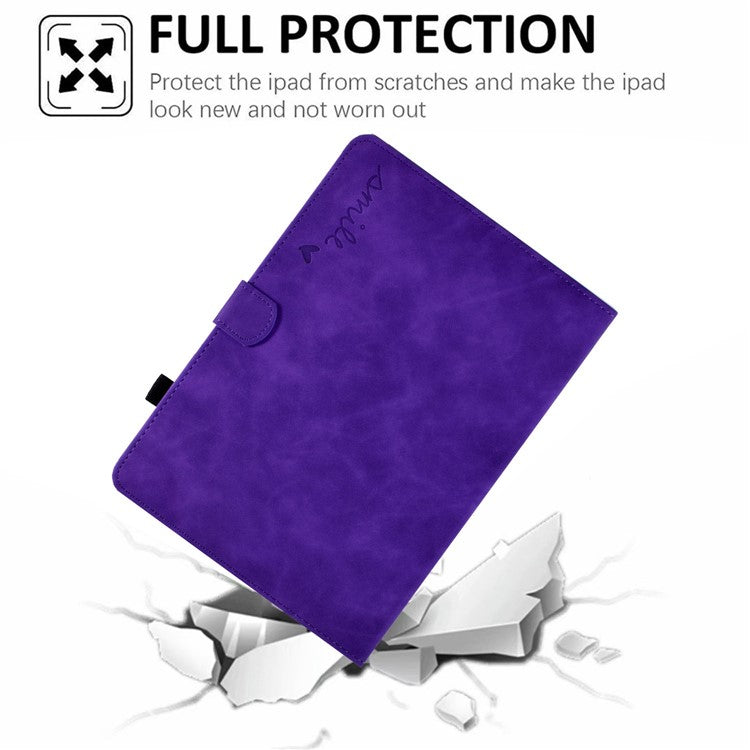 For Huawei Enjoy Tablet 2  /  MatePad T 10 9.7 inch  /  T 10S 10.1 inch  /  Honor Pad 6 10.1-inch  /  Pad X6 9.7 inch Tablet Case Pattern Imprinted PU Leather Card Slots Stand Cover - Purple