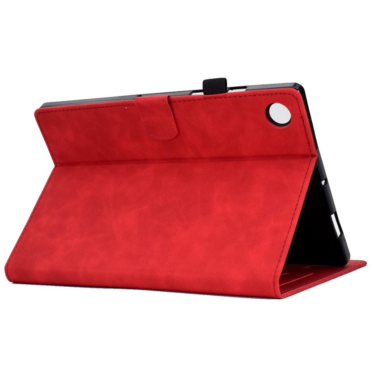 For Huawei Enjoy Tablet 2  /  MatePad T 10 9.7 inch  /  T 10S 10.1 inch  /  Honor Pad 6 10.1-inch  /  Pad X6 9.7 inch Tablet Case Pattern Imprinted PU Leather Card Slots Stand Cover - Red