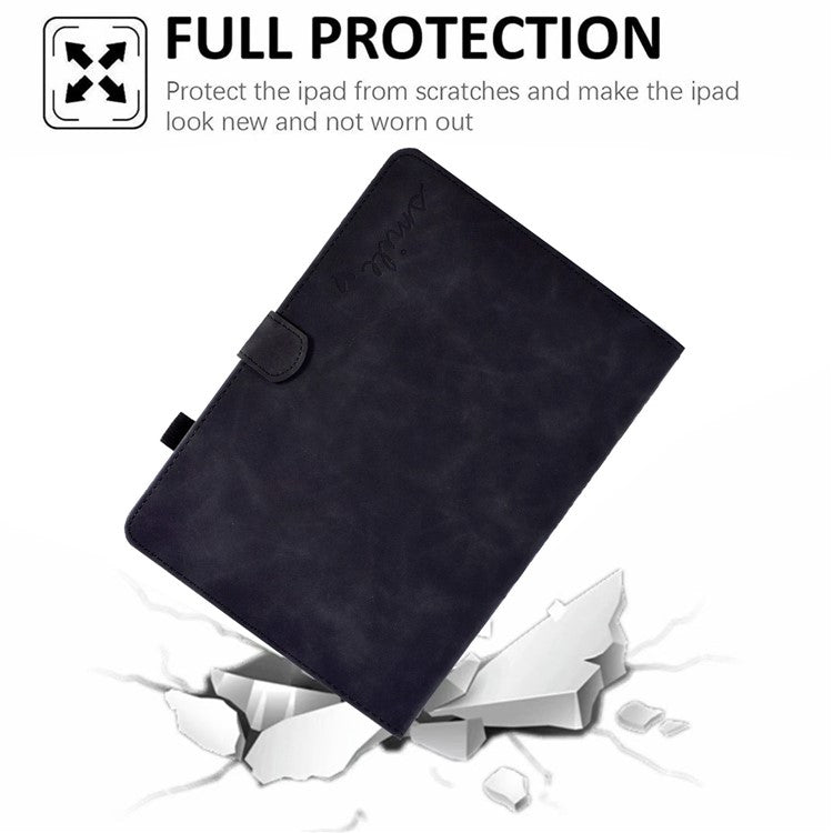 For Huawei Enjoy Tablet 2  /  MatePad T 10 9.7 inch  /  T 10S 10.1 inch  /  Honor Pad 6 10.1-inch  /  Pad X6 9.7 inch Tablet Case Pattern Imprinted PU Leather Card Slots Stand Cover - Black