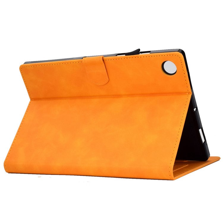 For Huawei Enjoy Tablet 2  /  MatePad T 10 9.7 inch  /  T 10S 10.1 inch  /  Honor Pad 6 10.1-inch  /  Pad X6 9.7 inch Tablet Case Pattern Imprinted PU Leather Card Slots Stand Cover - Orange