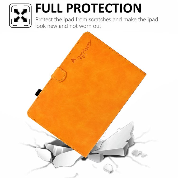 For Huawei Enjoy Tablet 2  /  MatePad T 10 9.7 inch  /  T 10S 10.1 inch  /  Honor Pad 6 10.1-inch  /  Pad X6 9.7 inch Tablet Case Pattern Imprinted PU Leather Card Slots Stand Cover - Orange