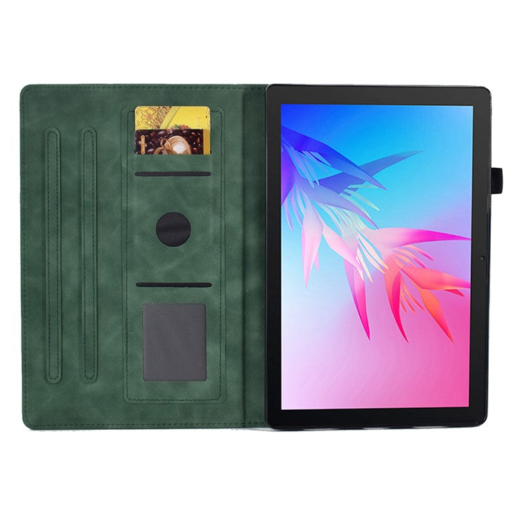 For Huawei Enjoy Tablet 2  /  MatePad T 10 9.7 inch  /  T 10S 10.1 inch  /  Honor Pad 6 10.1-inch  /  Pad X6 9.7 inch Butterfly Flower Pattern Imprinted Tablet Case PU Leather Stand Card Slot Cover - Green