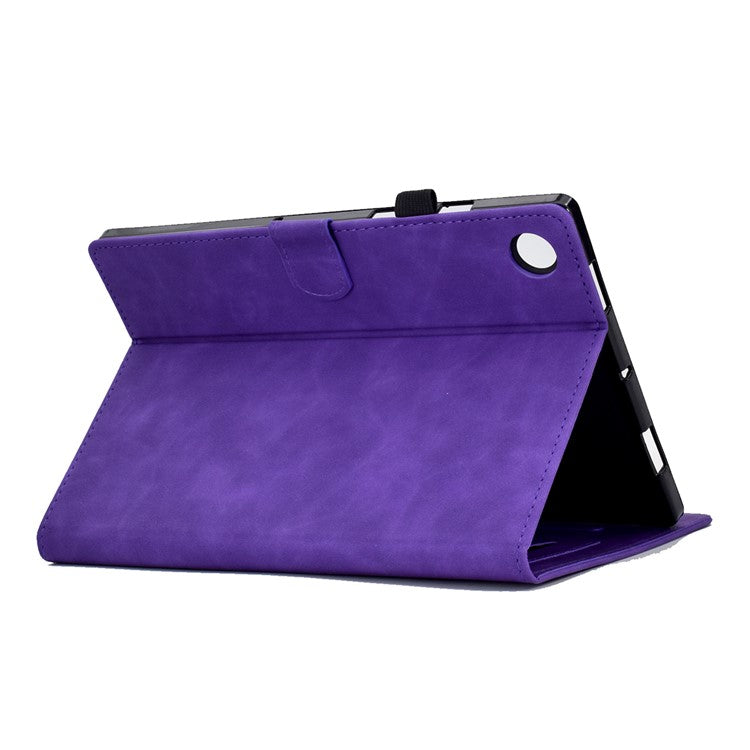 For Huawei Enjoy Tablet 2  /  MatePad T 10 9.7 inch  /  T 10S 10.1 inch  /  Honor Pad 6 10.1-inch  /  Pad X6 9.7 inch Butterfly Flower Pattern Imprinted Tablet Case PU Leather Stand Card Slot Cover - Purple