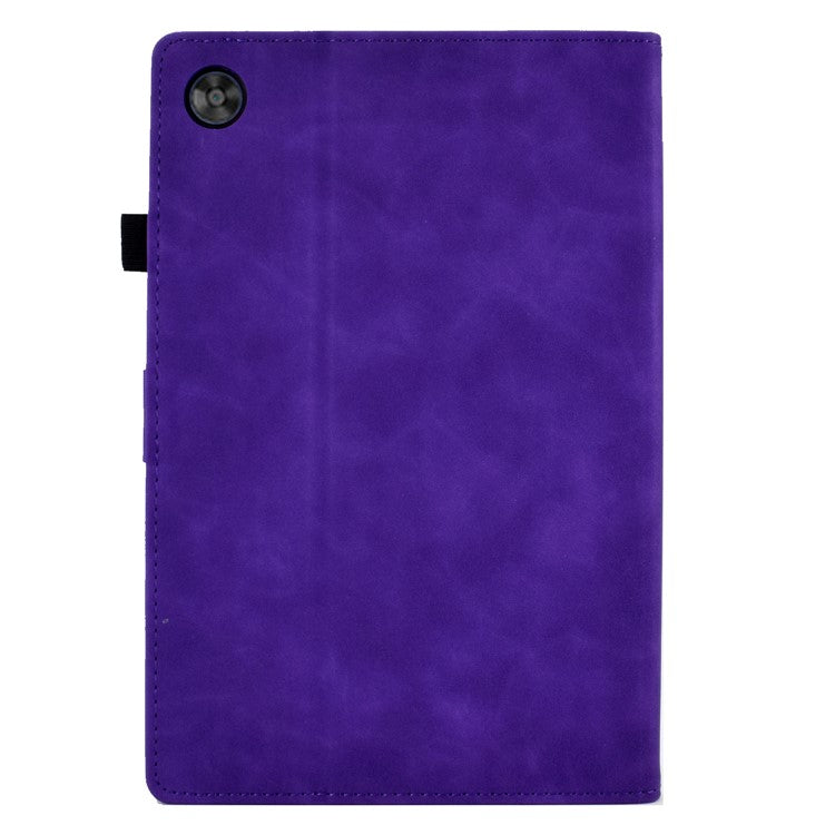 For Huawei Enjoy Tablet 2  /  MatePad T 10 9.7 inch  /  T 10S 10.1 inch  /  Honor Pad 6 10.1-inch  /  Pad X6 9.7 inch Butterfly Flower Pattern Imprinted Tablet Case PU Leather Stand Card Slot Cover - Purple