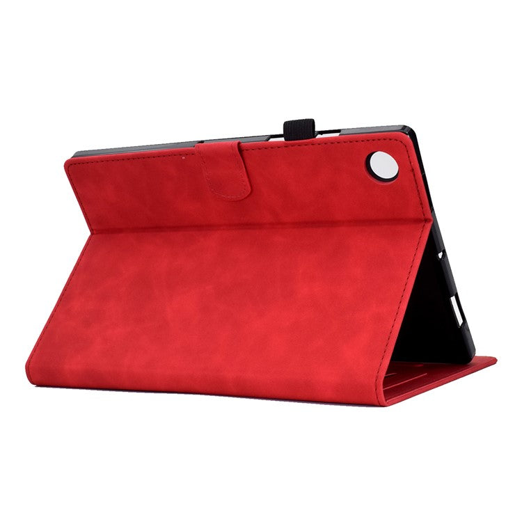 For Huawei Enjoy Tablet 2  /  MatePad T 10 9.7 inch  /  T 10S 10.1 inch  /  Honor Pad 6 10.1-inch  /  Pad X6 9.7 inch Butterfly Flower Pattern Imprinted Tablet Case PU Leather Stand Card Slot Cover - Red