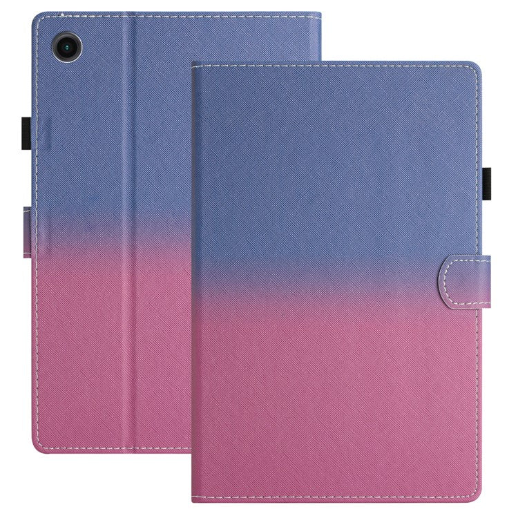 For Huawei Enjoy Tablet 2 / MatePad T 10 / T 10S / Honor Pad 6 10.1-inch / Pad X6 9.7 inch Stitching Lines Gradient Leather Tablet Stand Case - Blue / Rose