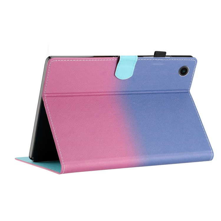 For Huawei Enjoy Tablet 2 / MatePad T 10 / T 10S / Honor Pad 6 10.1-inch / Pad X6 9.7 inch Stitching Lines Gradient Leather Tablet Stand Case - Blue / Rose