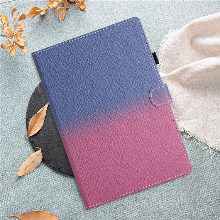 For Huawei Enjoy Tablet 2 / MatePad T 10 / T 10S / Honor Pad 6 10.1-inch / Pad X6 9.7 inch Stitching Lines Gradient Leather Tablet Stand Case - Blue / Rose